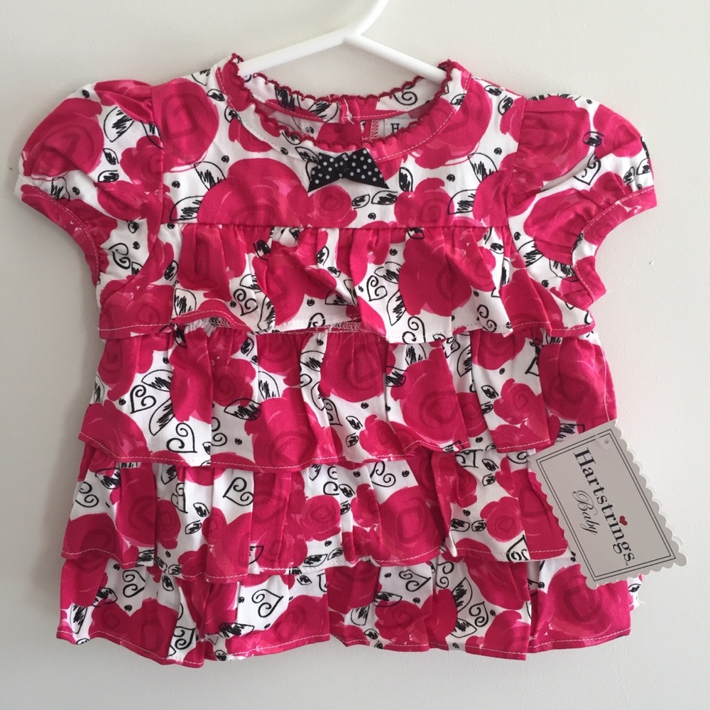 NWT HARTSTRINGS FLORAL RUFFLE TOP
